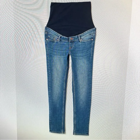 & Denim Mama Maternite’ Skinny Tapered Denim Maternity Jeans Size Small - Picture 2 of 7